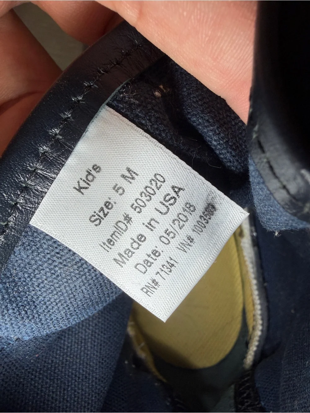 LL Bean Kids Navy Canvas Maine Hunting Shoe Duck Boots Size 5M USA Outdoor